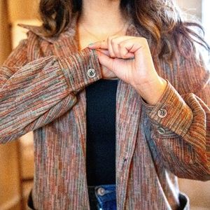 Vintage Colorful & Warm Button-Up Top